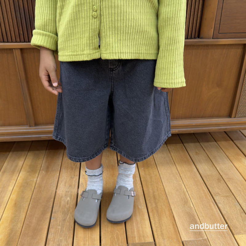 Andbutter - Korean Children Fashion - #minifashionista - Denim Bermuda Pants - 11