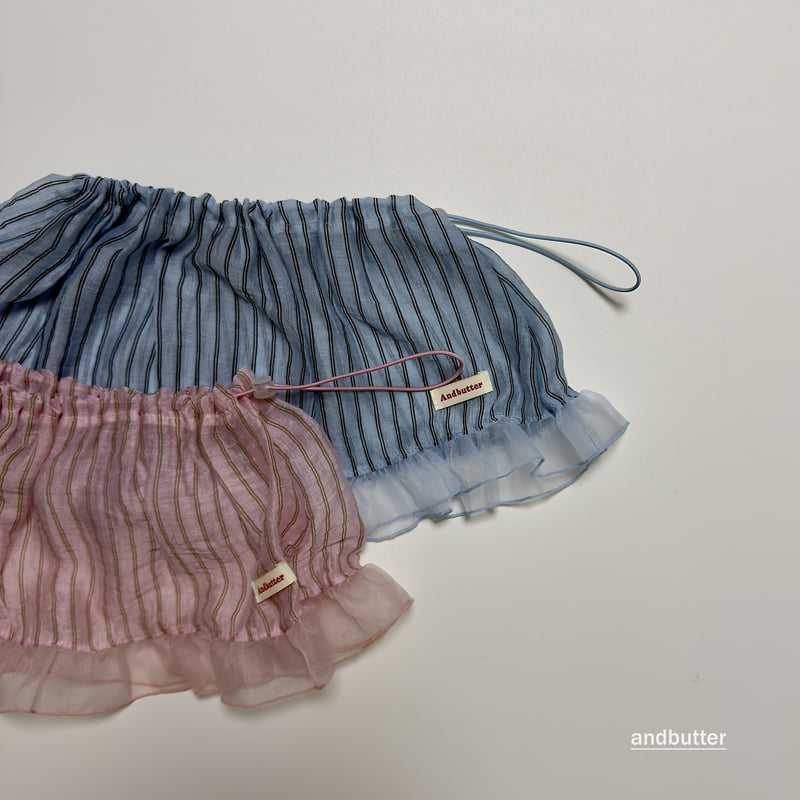 Andbutter - Korean Children Fashion - #prettylittlegirls - String Striped Skirt - 5
