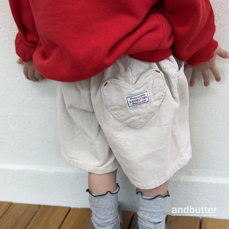 Andbutter - Korean Children Fashion - #prettylittlegirls - Corduroy Heart Pants - 8