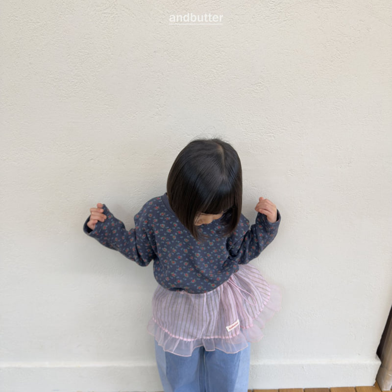 Andbutter - Korean Children Fashion - #todddlerfashion - Cozy Flower Tee - 8