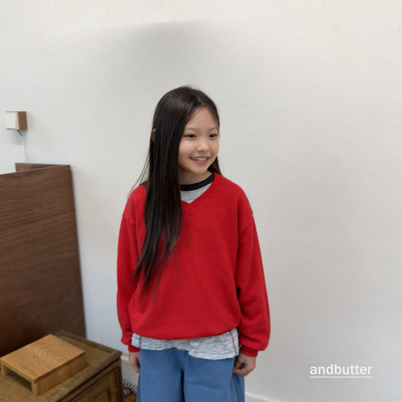Andbutter - Korean Children Fashion - #toddlerclothing - Soft V-Neck Sweatshirt - 8
