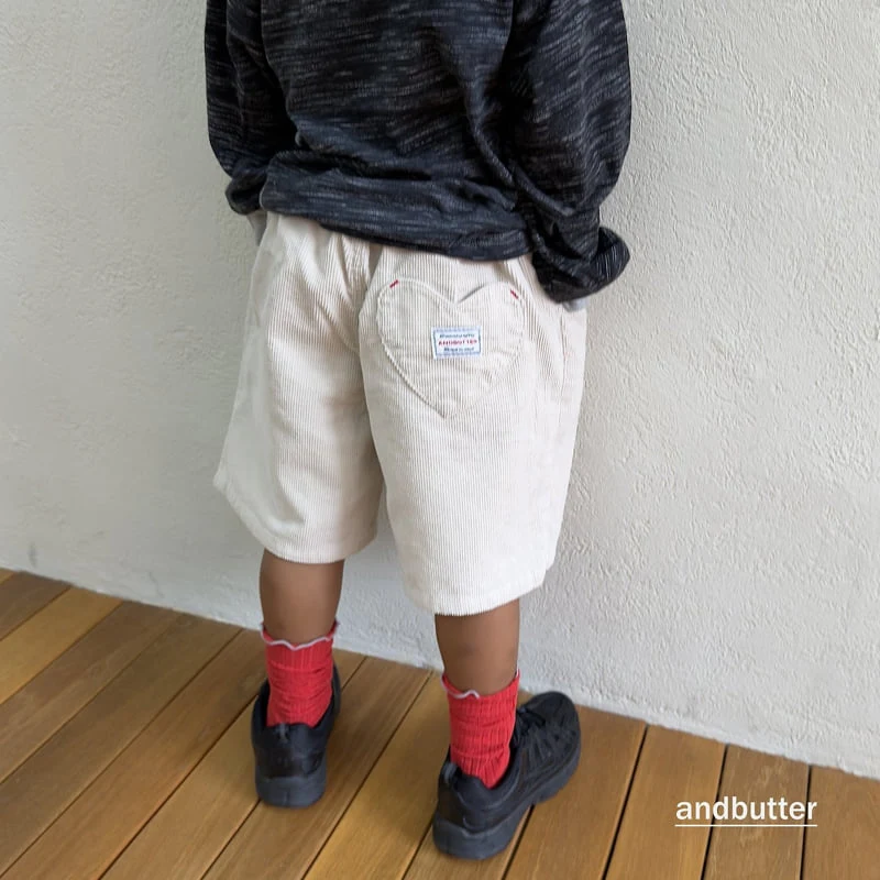 Andbutter - Korean Children Fashion - #toddlerclothing - Corduroy Heart Pants - 10
