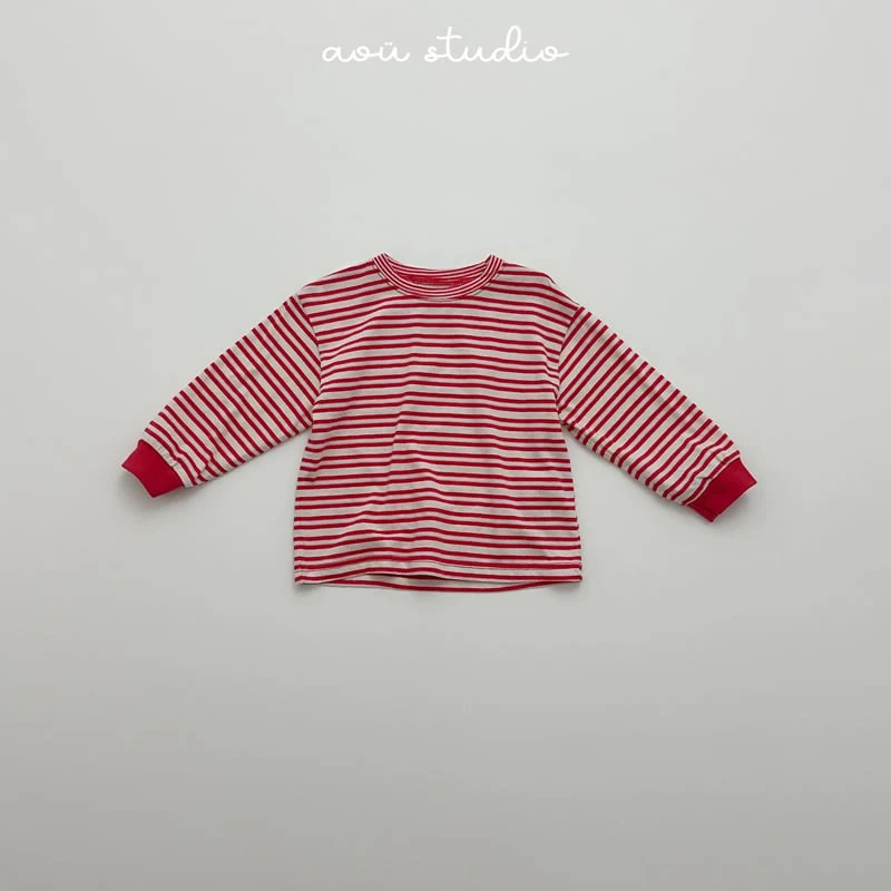 Aou Studio - Korean Baby Fashion - #babyclothing - Double Stripe Tee - 3