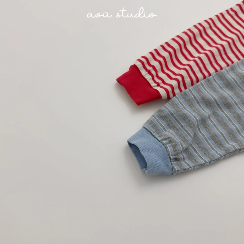Aou Studio - Korean Baby Fashion - #babyfever - Double Stripe Tee - 5