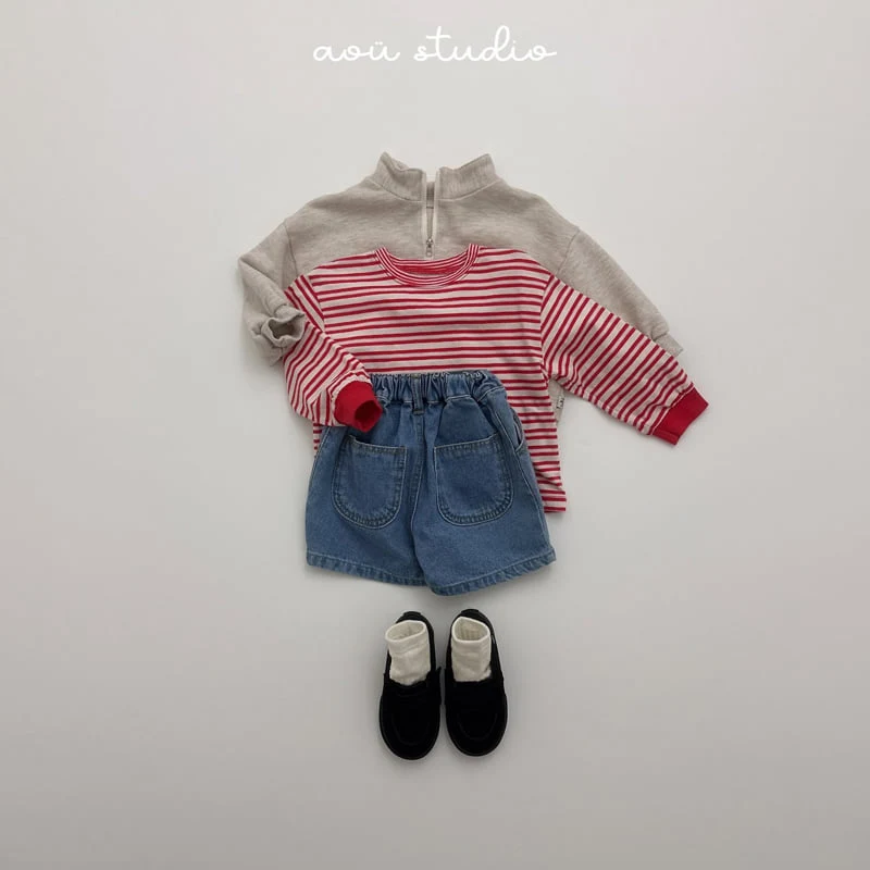 Aou Studio - Korean Baby Fashion - #babygirlfashion - Double Stripe Tee - 6