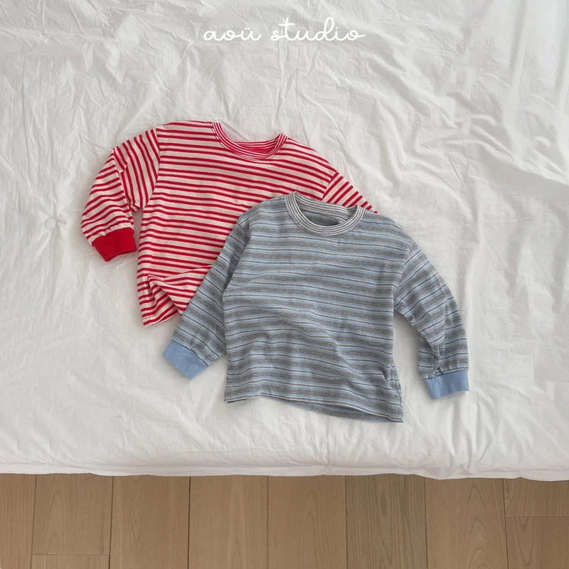 Aou Studio - Korean Baby Fashion - #babyoninstagram - Double Stripe Tee - 8