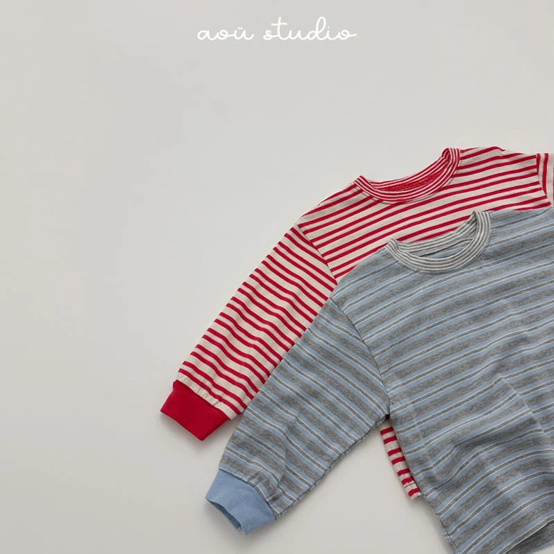 Aou Studio - Korean Baby Fashion - #babywear - Double Stripe Tee - 12