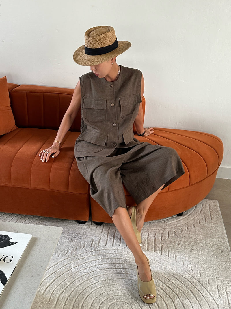 Auver_Fit - Korean Women Fashion - #momslook - Linen Work Vest - 6