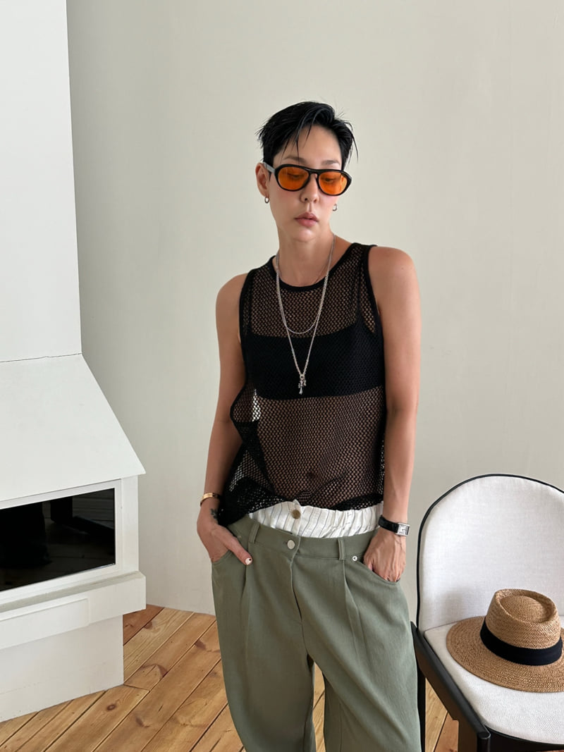 Auver_Fit - Korean Women Fashion - #restrostyle - Mesh Muscle Sleeveless - 5