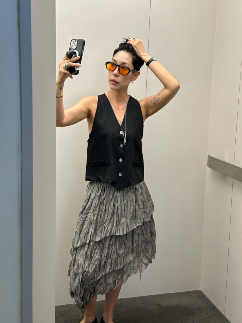 Auver_Fit - Korean Women Fashion - #shopsmall - Wrinkle Tiered Skirt - 2
