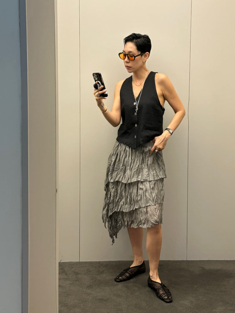 Auver_Fit - Korean Women Fashion - #thatsdarling - Wrinkle Tiered Skirt - 3