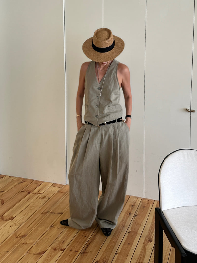 Auver_Fit - Korean Women Fashion - #womensfashion - Linen Low-Rise Pants - 6
