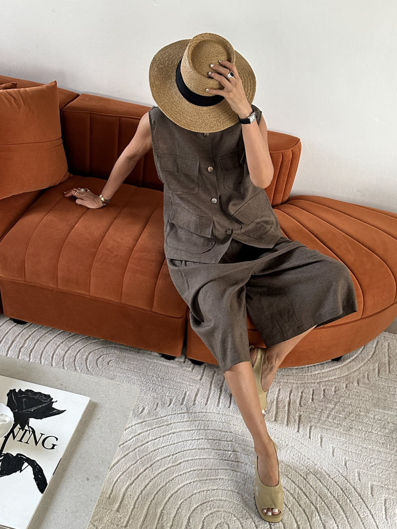 Auver_Fit - Korean Women Fashion - #womensfashion - Linen Work Vest - 5