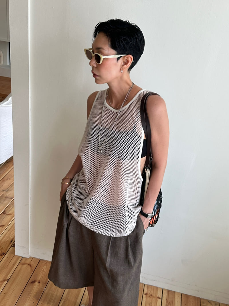 Auver_Fit - Korean Women Fashion - #womensfashion - Mesh Muscle Sleeveless