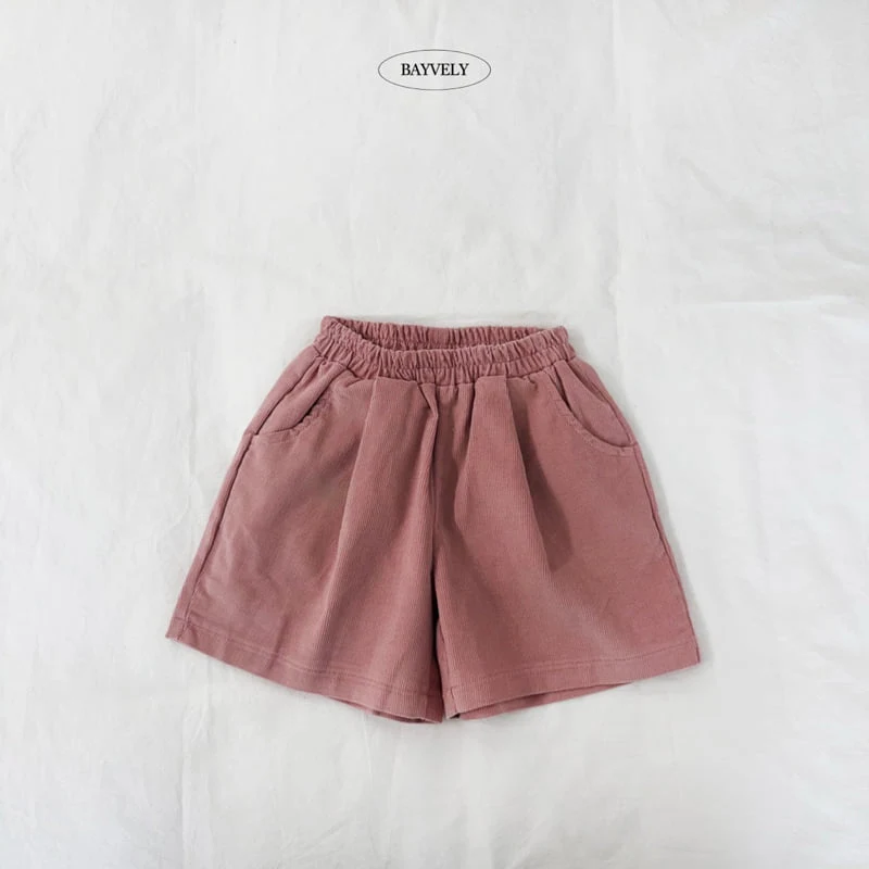 Bayvely - Korean Children Fashion - #kidzfashiontrend - Corduroy Bermuda Pants - 4