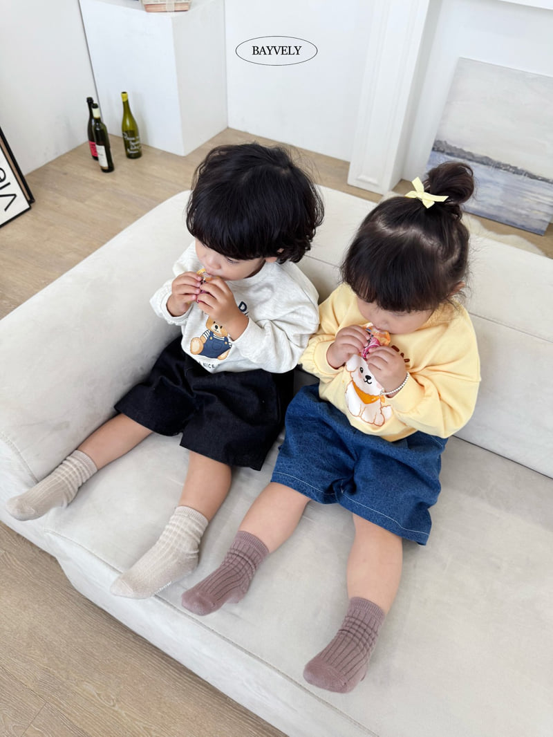 Bayvely - Korean Children Fashion - #childrensboutique - Denim Bermuda Pants - 10