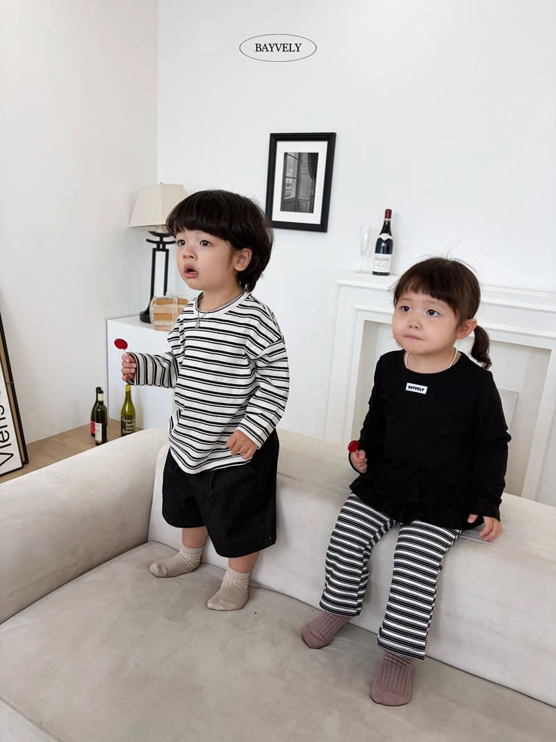 Bayvely - Korean Children Fashion - #kidsshorts - Tiered Frill Tee - 11