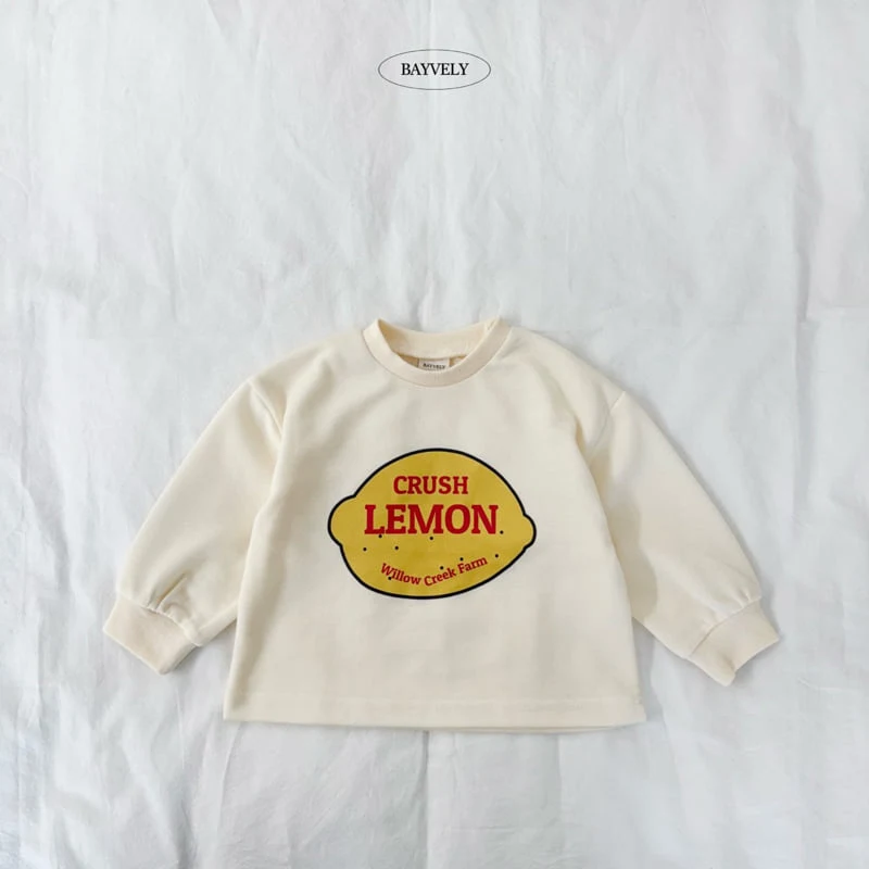 Bayvely - Korean Children Fashion - #kidsshorts - Lemon Sweatshirt - 2