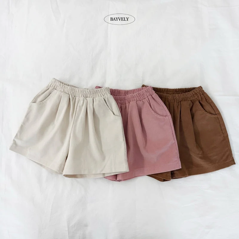 Bayvely - Korean Children Fashion - #kidsshorts - Corduroy Bermuda Pants