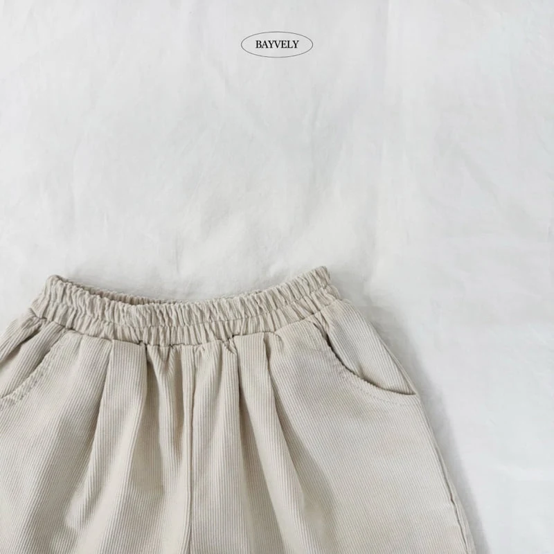 Bayvely - Korean Children Fashion - #kidsstore - Corduroy Bermuda Pants - 2