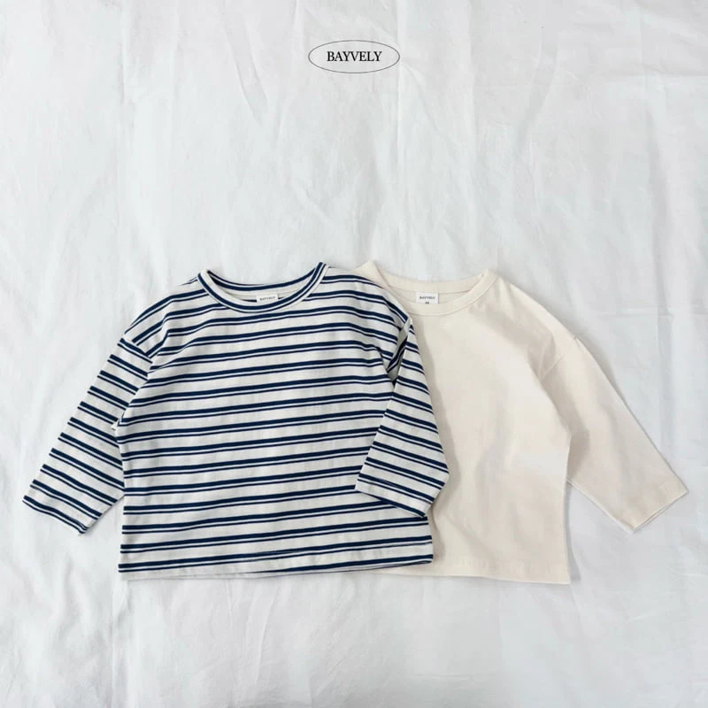 Bayvely - Korean Children Fashion - #kidzfashiontrend - Basic & Striped Tee - 2