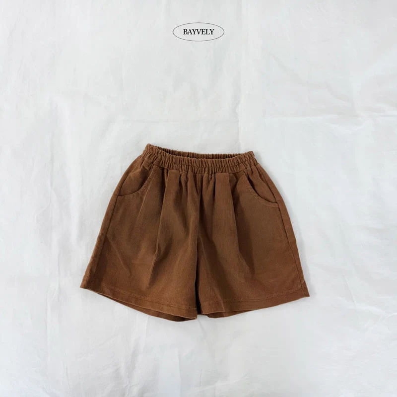 Bayvely - Korean Children Fashion - #littlefashionista - Corduroy Bermuda Pants - 5