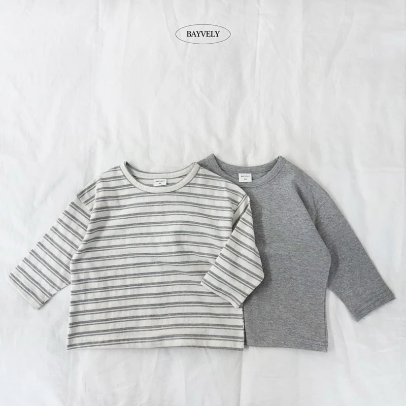 Bayvely - Korean Children Fashion - #Kfashion4kids - Basic & Striped Tee - 4