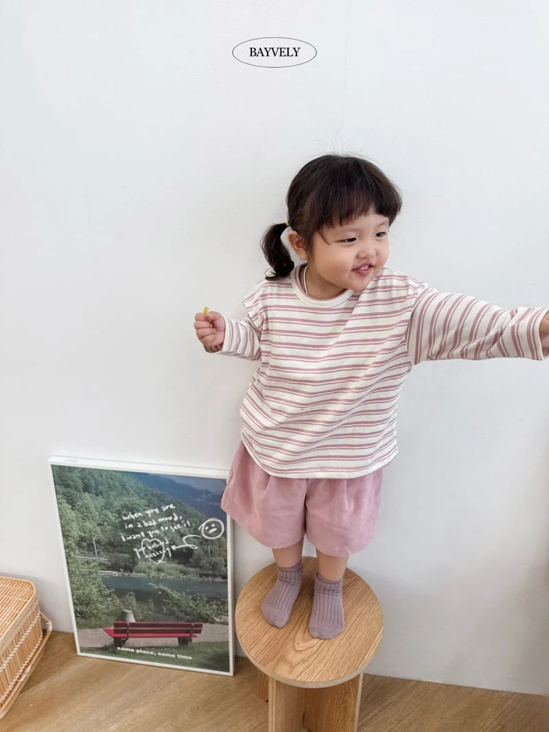 Bayvely - Korean Children Fashion - #todddlerfashion - Basic & Striped Tee - 8