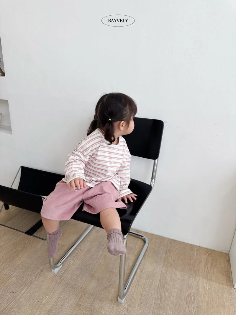 Bayvely - Korean Children Fashion - #toddlerclothing - Basic & Striped Tee - 9