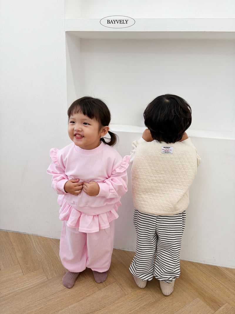 Bayvely - Korean Children Fashion - #toddlerclothing - Angel Frill Jogger Pants - 8