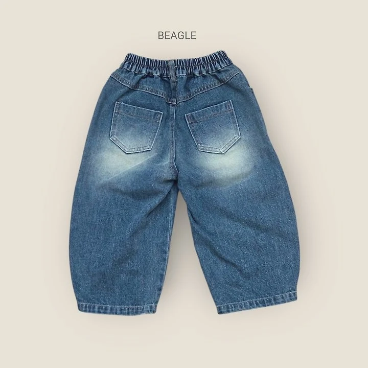 Beagle - Korean Children Fashion - #kidsshorts - Curved Blue Jeans - 2