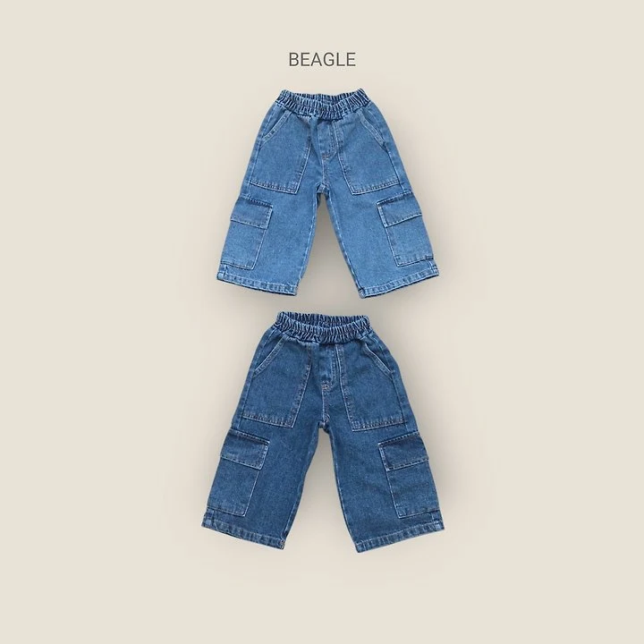 Beagle - Korean Children Fashion - #kidsstore - Awning Cargo Denim Pants - 2