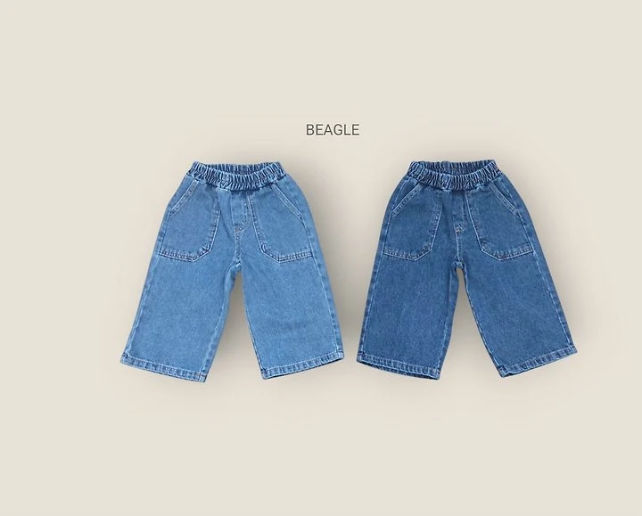 Beagle - Korean Children Fashion - #kidsstore - Square Pocket Denim Pants