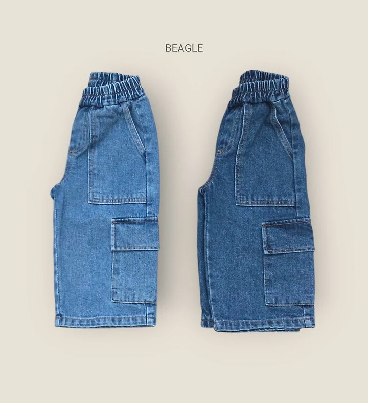 Beagle - Korean Children Fashion - #kidzfashiontrend - Awning Cargo Denim Pants - 3