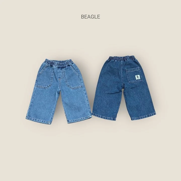 Beagle - Korean Children Fashion - #kidzfashiontrend - Square Pocket Denim Pants - 2