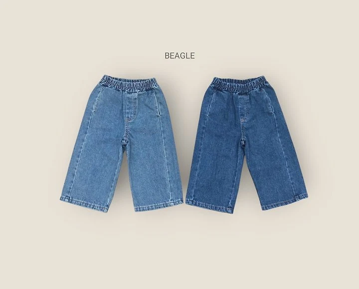 Beagle - Korean Children Fashion - #kidzfashiontrend - True Wide Denim Pants
