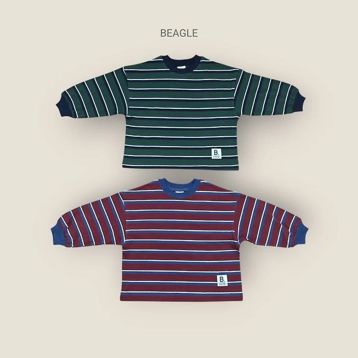 Beagle - Korean Children Fashion - #kidzfashiontrend - Campus Stripe Tee - 2