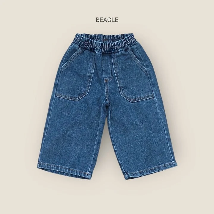 Beagle - Korean Children Fashion - #minifashionista - Square Pocket Denim Pants - 6