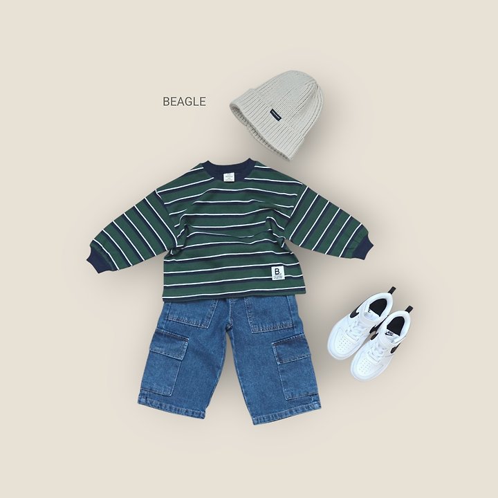 Beagle - Korean Children Fashion - #prettylittlegirls - Awning Cargo Denim Pants - 8