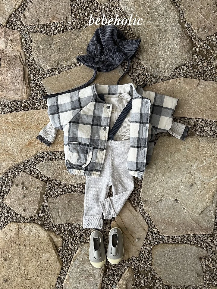 Bebe Holic - Korean Baby Fashion - #babyboutique - Check Jumper - 2