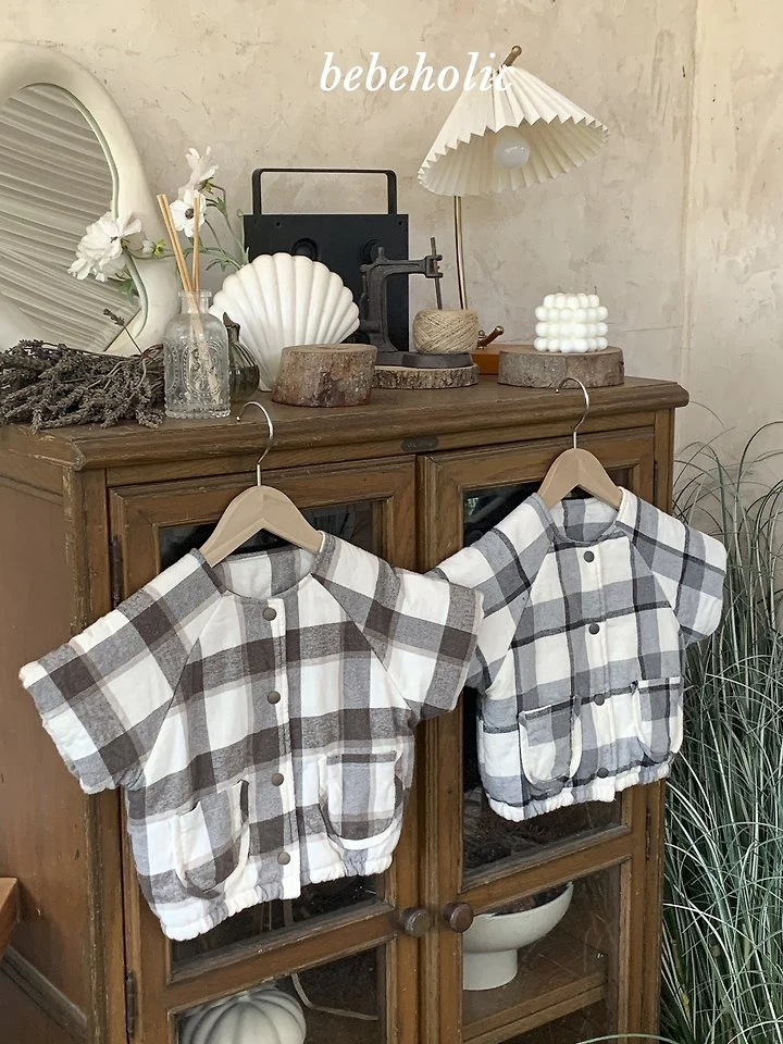 Bebe Holic - Korean Baby Fashion - #babyclothing - Check Jumper - 5