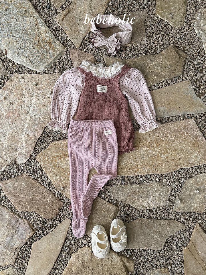 Bebe Holic - Korean Baby Fashion - #babyoninstagram - Tone Tone Ribbon Footed Leggings - 7