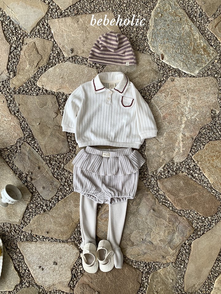 Bebe Holic - Korean Baby Fashion - #babyootd - Teeny Collar Tee - 4