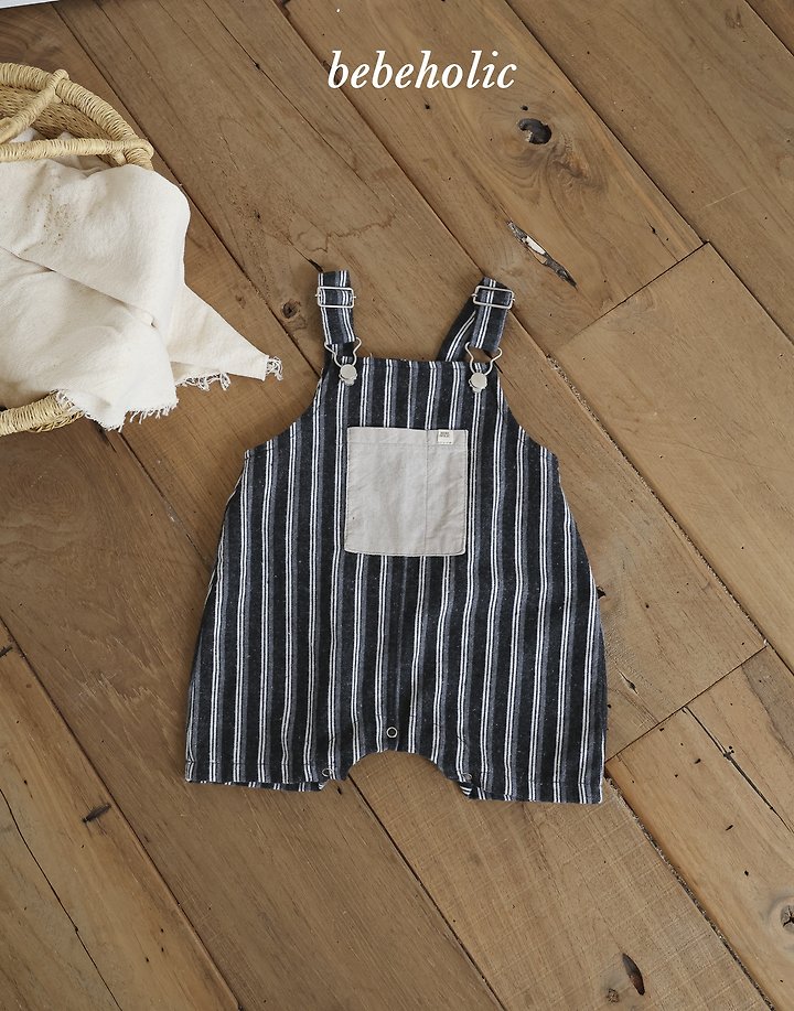 Bebe Holic - Korean Baby Fashion - #babywear - More Stripe Suspender Suit - 8
