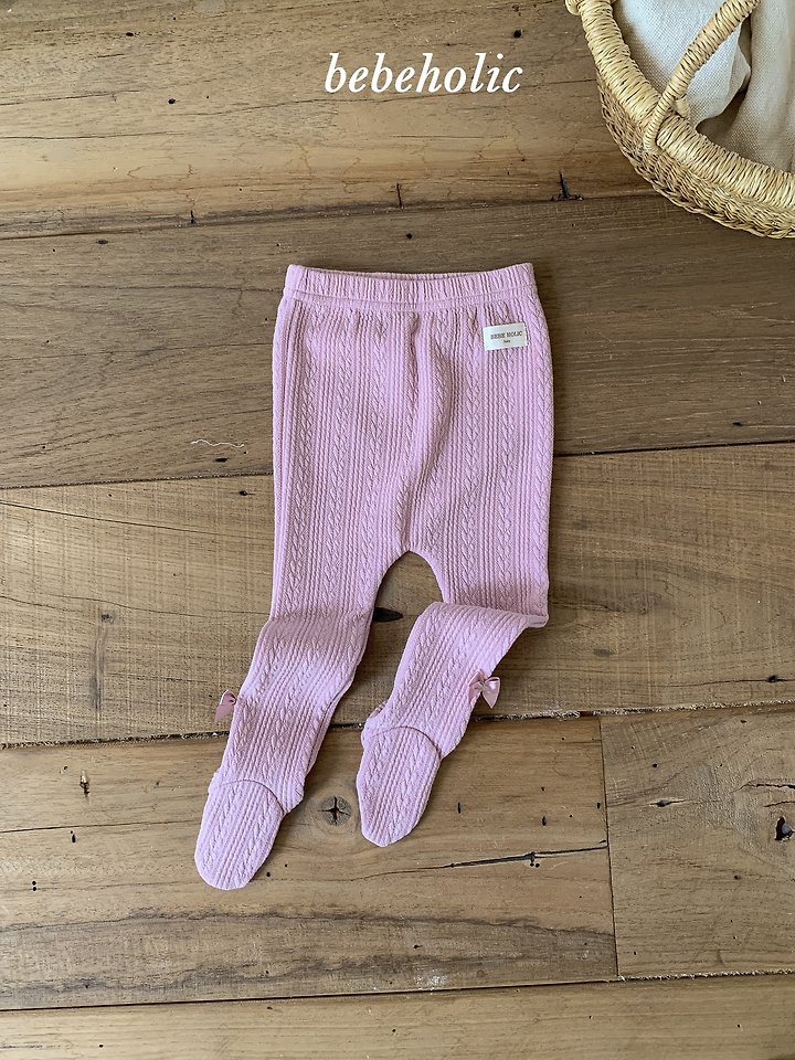 Bebe Holic - Korean Baby Fashion - #onlinebabyboutique - Tone Tone Ribbon Footed Leggings - 12