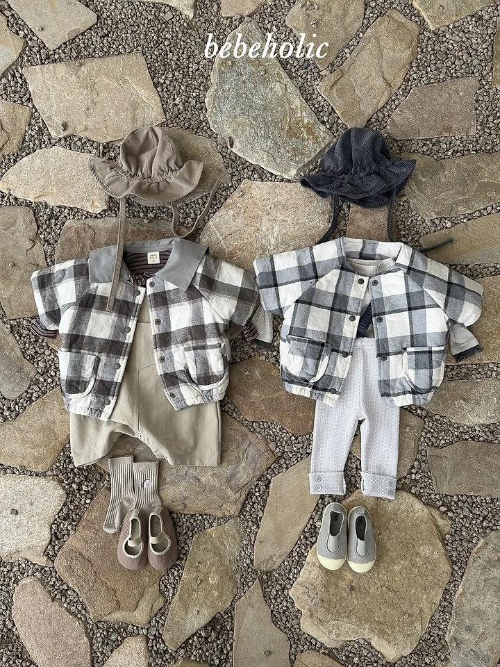 Bebe Holic - Korean Baby Fashion - #onlinebabyshop - Check Jumper