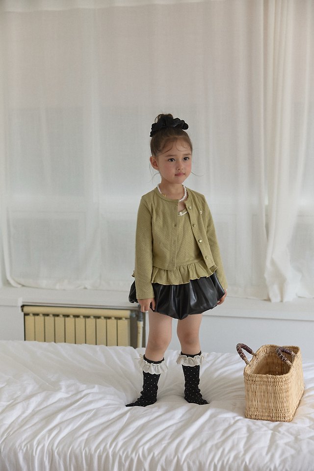 Berry Berry - Korean Children Fashion - #kidsshorts - Leather Balloon Skirt - 4