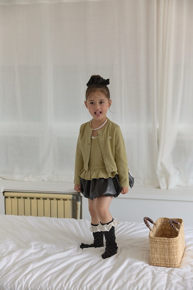 Berry Berry - Korean Children Fashion - #littlefashionista - Leather Balloon Skirt - 7