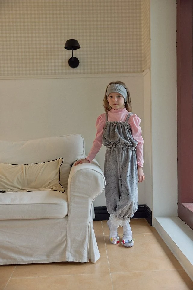 Berry Berry - Korean Children Fashion - #minifashionista - Velour Dotty Set - 4