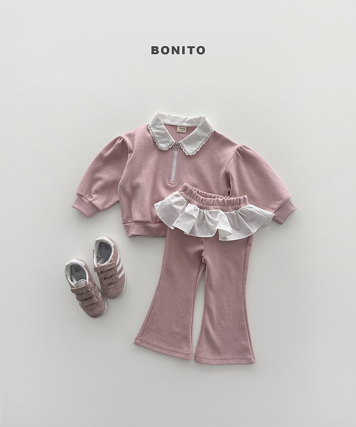 Bonito - Korean Children Fashion - #Kfashion4kids - Shirring Collar Zip-Up Set - 9